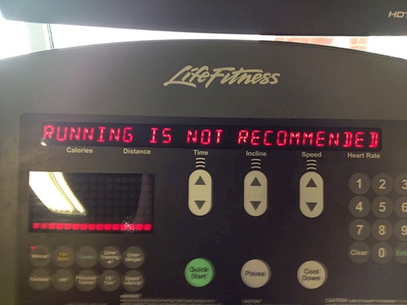 8. "Trčanje nije preporučljivo."