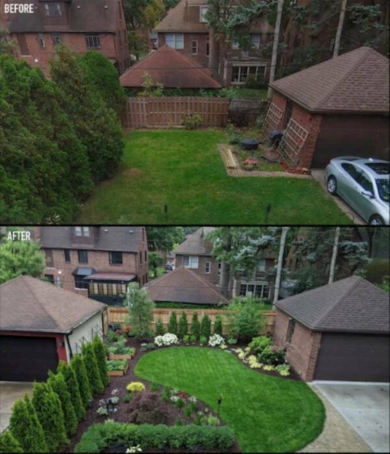 14. Travnjak prije i nakon uređivanja