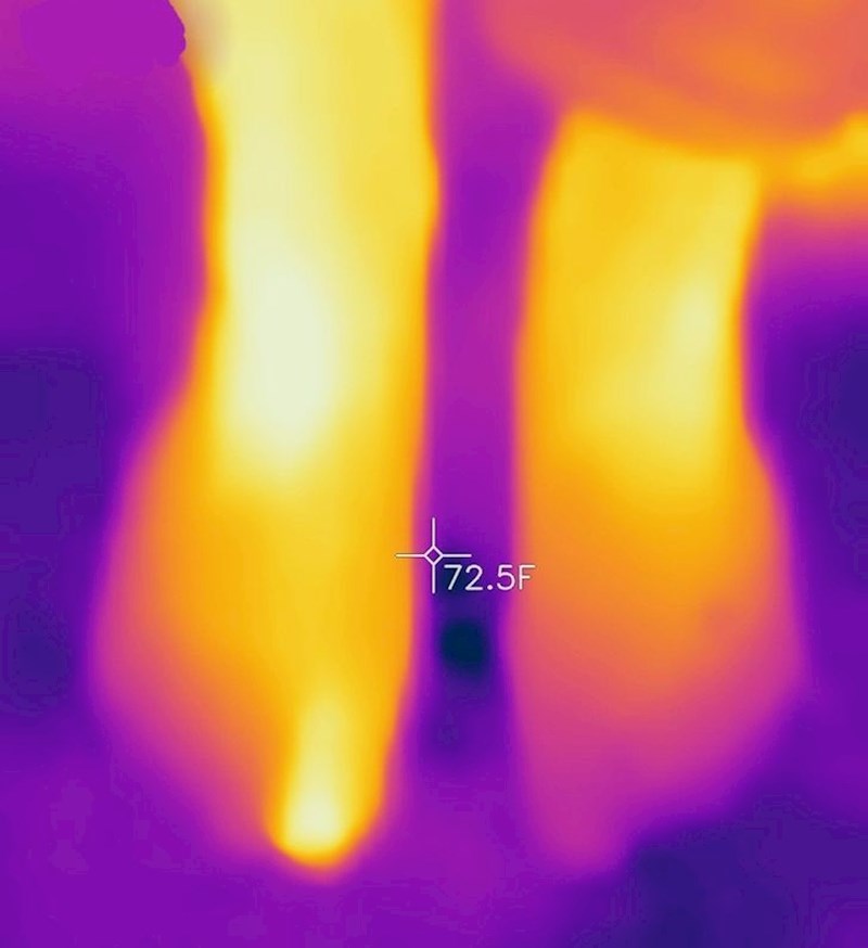 5. Ovako izgleda ozlijeđeni palac slikan termalnom kamerom.