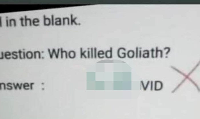 Milijuni ljudi umiru od smijeha kad vide što je klinac odgovorio na pitanje "Tko je ubio Golijata?"