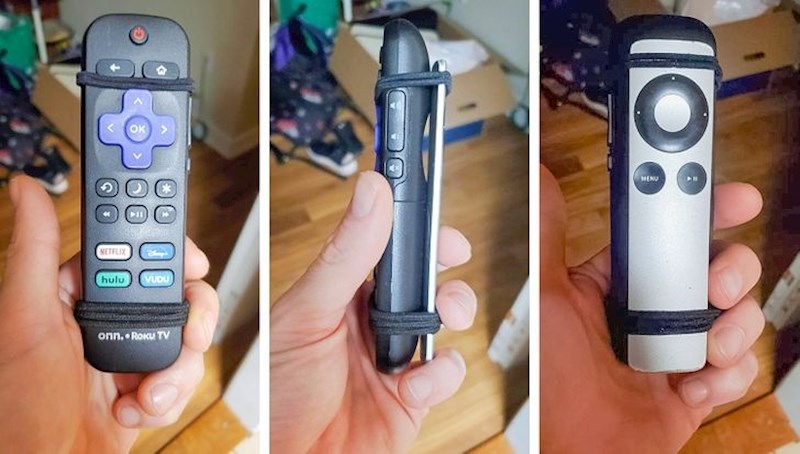 7. Pomoću gumice za kosu možete spojiti dva daljinska, tako da se ne gube.