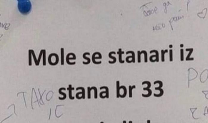 Netko je napisao poruku za glasne susjede, ali ovakvu reakciju ostalih stanara nije očekivao