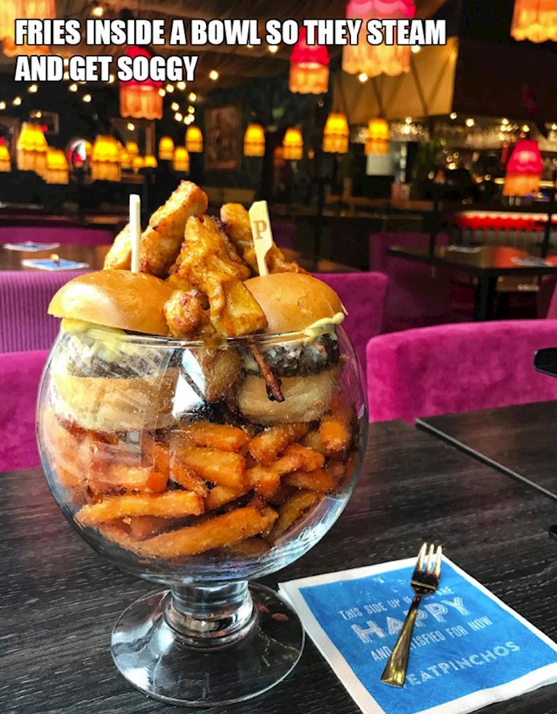 18. Pomfrit poslužen u zdjeli - idealno da postane spužvast