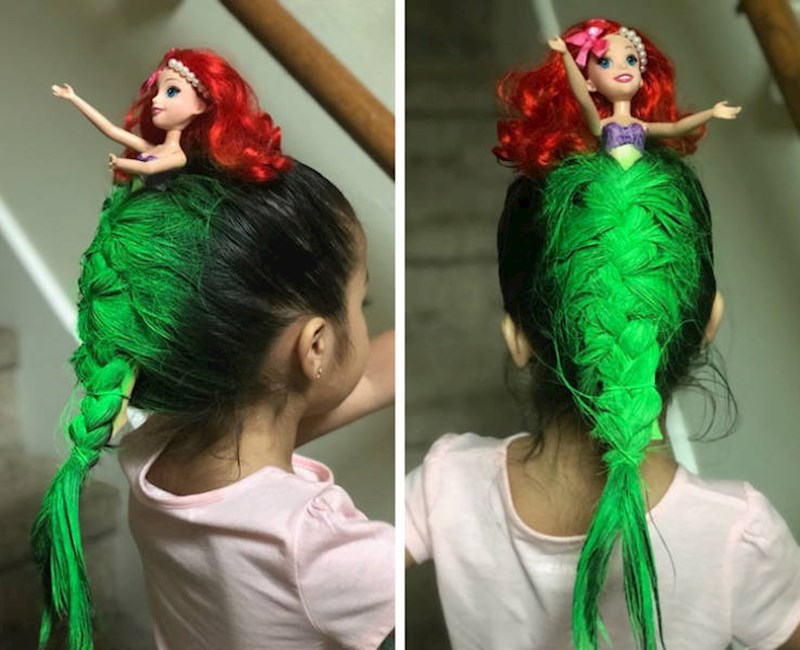 8. "Moja sestra u školi je imala natjecanje u ludim frizurama, a moja mama je stvarno jako htjela da pobijedi"