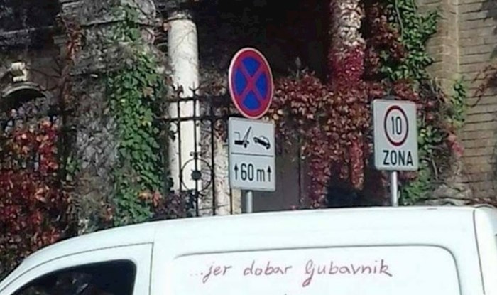 Lik je oduševio tisuće ljudi i postao hit zbog urnebesnog natpisa koji krasi njegov kombi