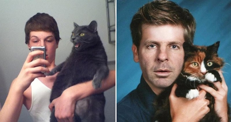 20 čudnih i vrlo bizarnih portreta muškaraca i njihovih mačaka