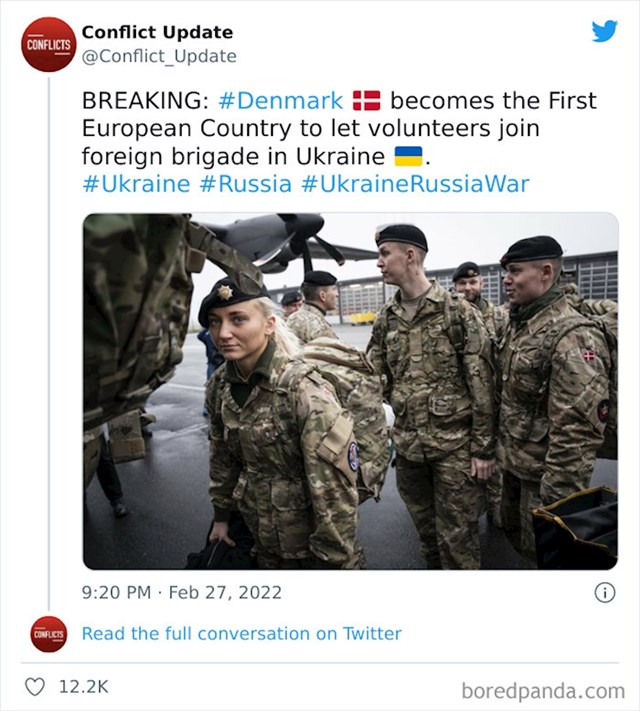 18. Danska je prva europska država koja je dopustila volonterima da se pridruže brigadama stranaca u Ukrajini.