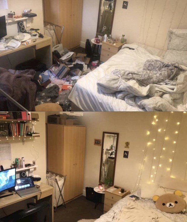 4. "Moja soba nakon detaljnog čišćenja."