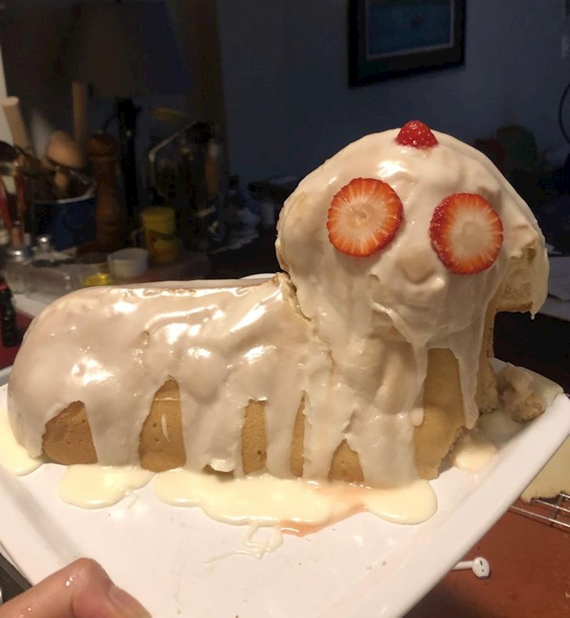 19. Ovo je trebao biti simpatičan uskršnji kolač s motivom ovčice...