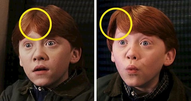 5. Ronova kosa kad upozna Harryja svako malo se mijenja.