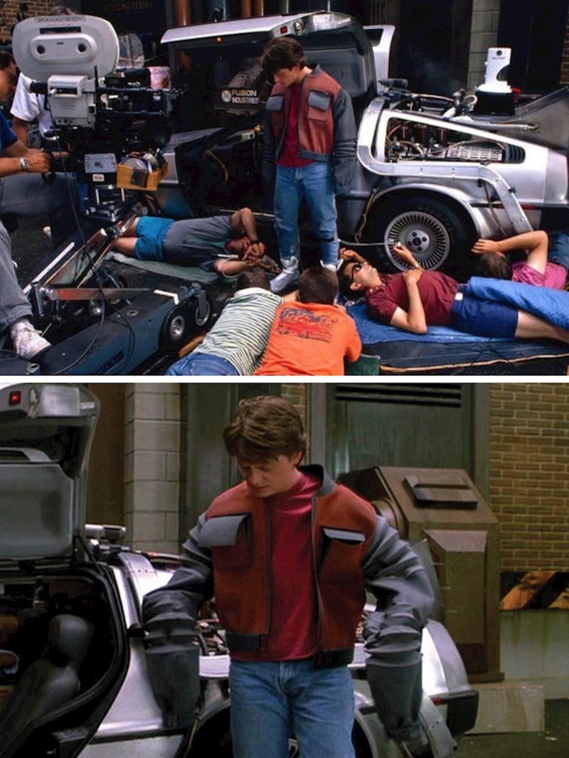 2. U Povratku u budućnost 2. (1989.)  jakna s automatskim podešavanjem imala je konce koje je povlačilo brojno filmsko osoblje.