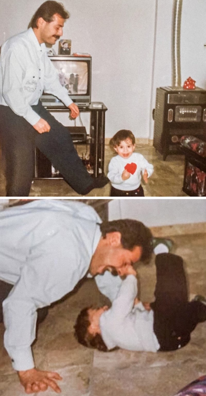 9. "Moja najdraža uspomena iz djetinjstva - tata me lovi po kući i škaklja!"