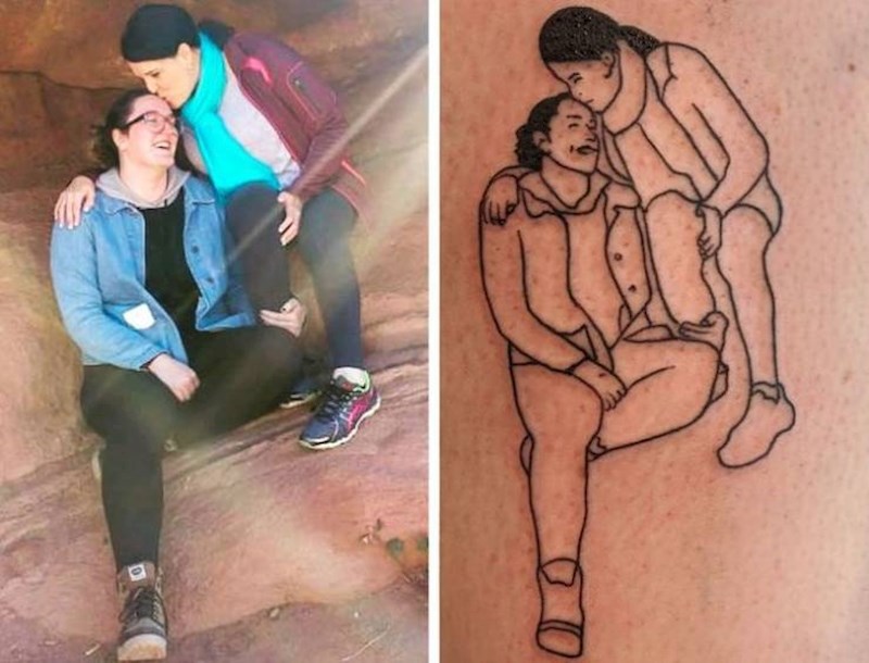 3. "Moja mama iznenada je preminula s 45 godina. Odlučila sam napraviti tetovažu prema najdražoj fotki koju imam s njom."