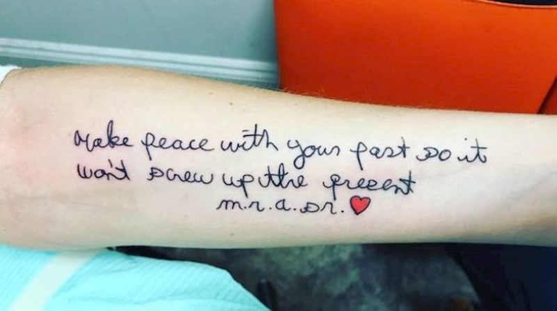 6. "Tetovirala sam najdraži stih iz pjesme moga pokojnoga tate."