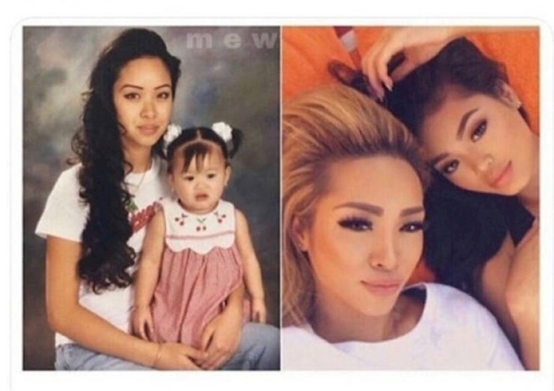 "Mama i kćer - nekad i sad."