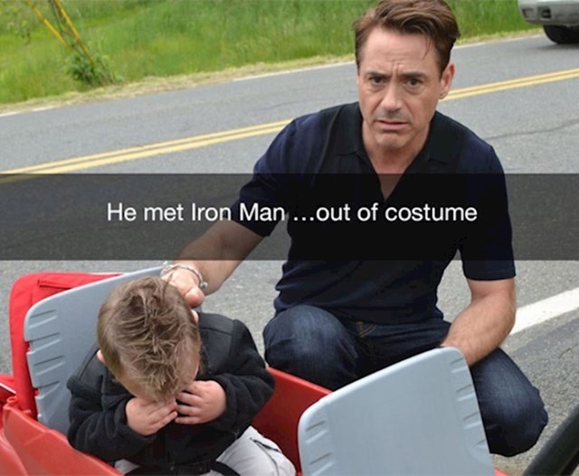 18. Upoznao je Iron Mana...bez kostima.