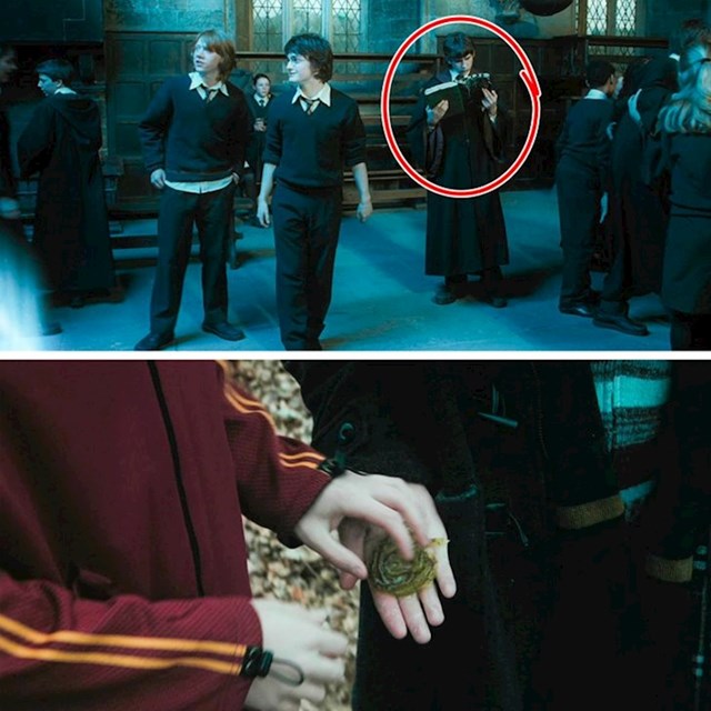 17. U Plamenom peharu, kad učenici ubacuju svoja imena u pehar, možemo primijetiti da Neville već čita knjigu koja će kasnije pomoći Harryju da savlada drugi izazov natjecanja.
