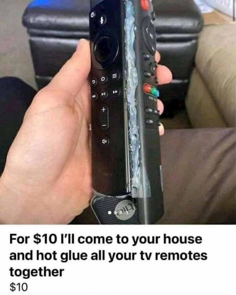 2. Ova osoba nudi uslugu lijepljenja daljinskih po kućama za samo 10 dolara