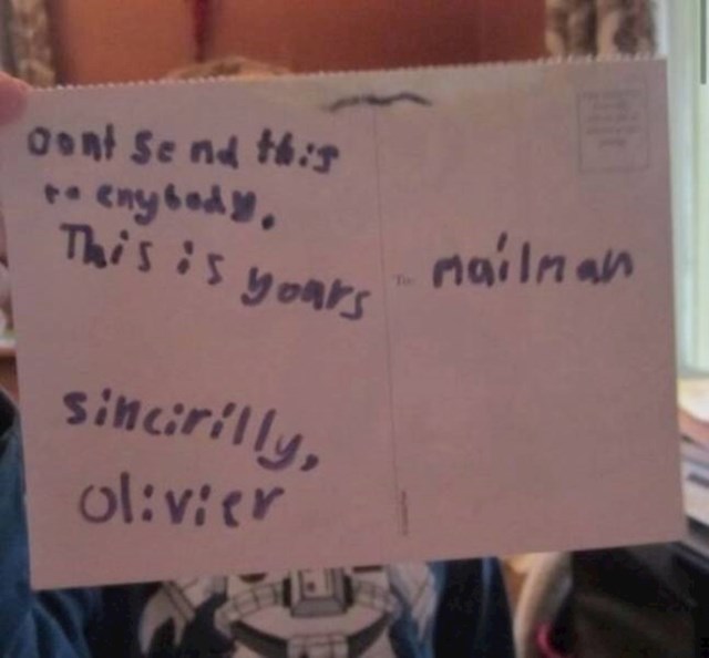 12. Dječak je napisao pismo poštaru - da i on napokon dobije poštu!