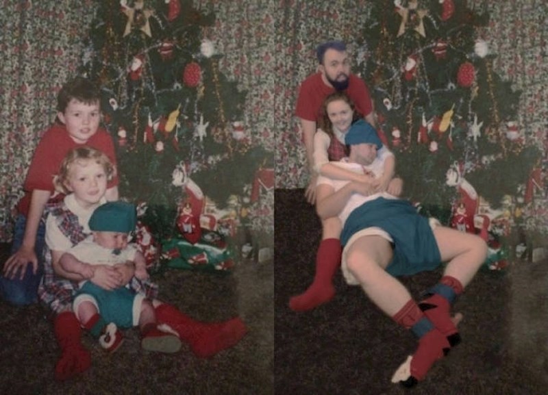 "Braća i ja rekreirali smo staru božićnu fotku."