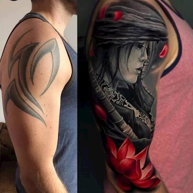 1. Tetovaža prije i nakon dorade