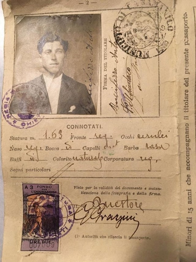 "Našla sam putovnicu svojeg prapra djeda 100 godina nakon što je došao iz Italije u Ameriku."