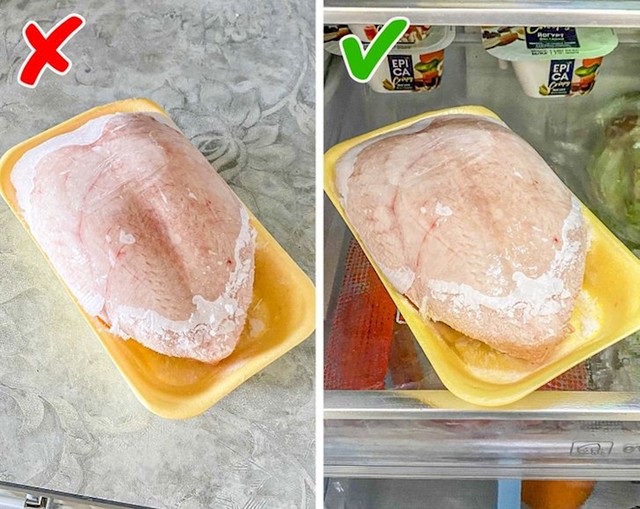 2. Odmrzavanje mesa na sobnoj temperaturi