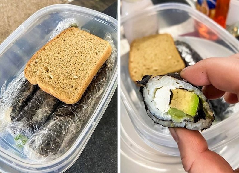 10. Ovako čuvajte domaći sushi - zatvoren u plastičnoj, vakuumskoj posudi sa šnitom kruha.