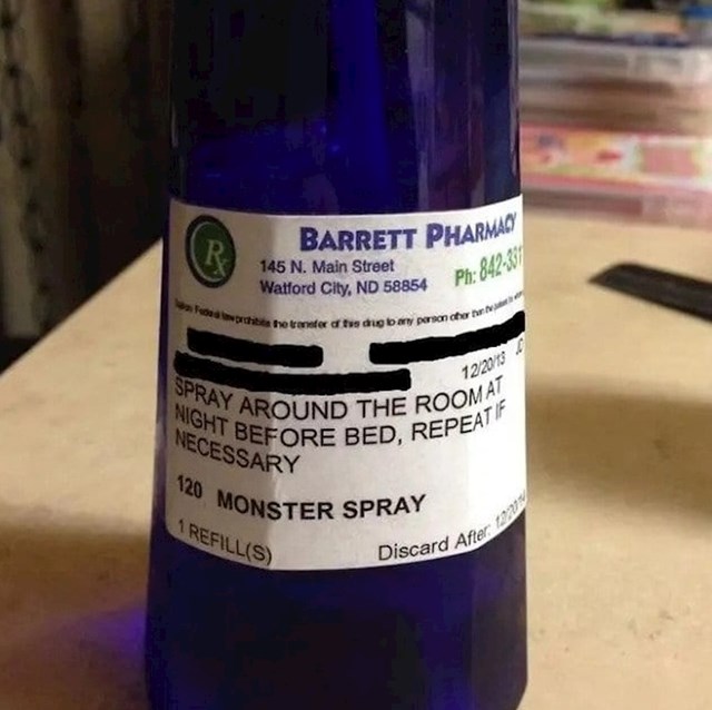 12. Ovaj "lijek" je doktor dao djevojčici koja se bojala spavati sama u sobi.