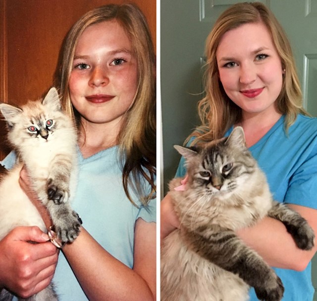 7. "Moja žena i njezina mačka, 13 godina razlike."