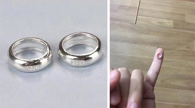 6. "Hej, nisam naručila narukvicu za lutke već prsten!"