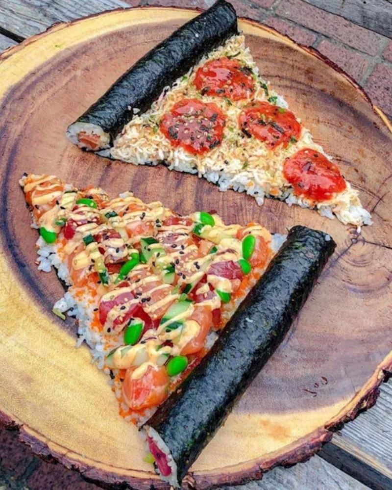 5. Sushi pizza. Onaj kome je ovo palo na pamet zaslužuje nekakvu kaznu, razljutio je i Talijane i Japance.
