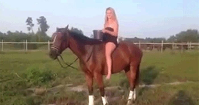 Djevojka se polila vodom zbog izazovne fotke, no konju se to nije nimalo svidjelo