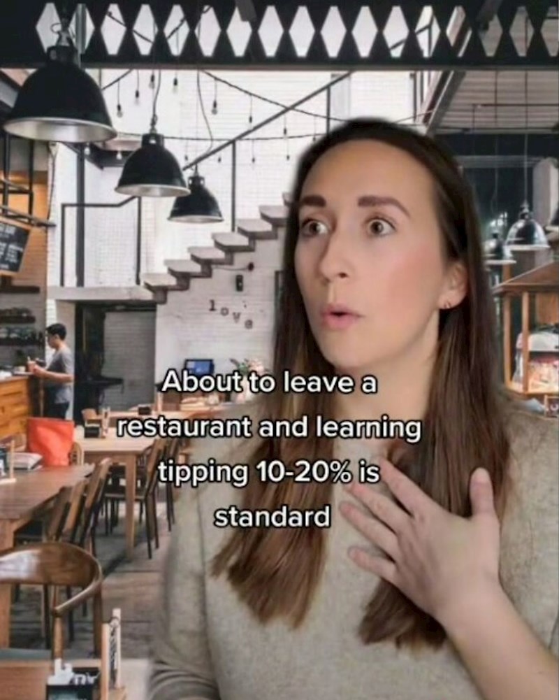 4. Dok na odlasku iz restorana saznam da je uobičajeno i saznam da je uobičajeno ostaviti napojnicu od 10 ili 20% iznosa računa