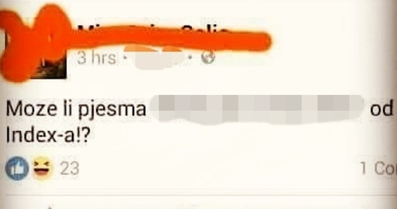 Tražio je najpoznatiju pjesmu od Indexa, plakat ćete od smijeha kad vidite kako ju zove