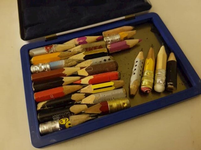 13. Skuplja malene, skoro istrošene olovke