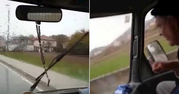 Dalmatincima su se pokvarili brisači, ova hit snimka pokazuje kako su usred pljuska riješili problem