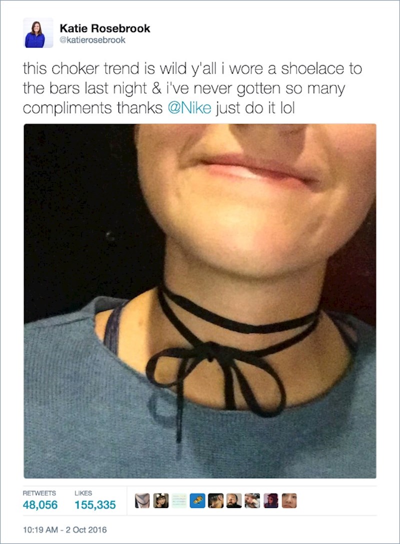 8. Ovaj trend s chokerima je zakon! Jučer sam za izlazak stavila vezicu za cipele oko vrata i nikad nisam dobila više komplimenata!