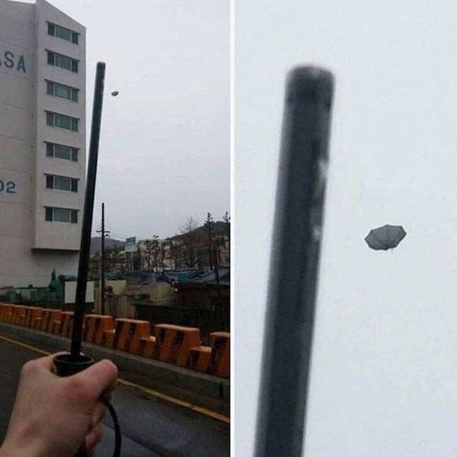 7. A napokon se sjetila uzeti kišobran...