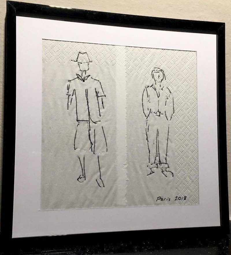 15. Na prvom spoju moj suprug i ja smo se međusobno crtali na salvetama. Sačuvala sam to i dala ih uokviriti povodom naše godišnjice.