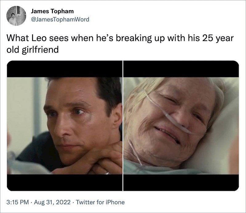 Što DiCaprio vidi kad prekida sa svjom 25-godišnjom curom.