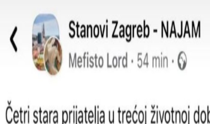 Penzioner je preko FB grupe pokušao pronaći stan, plakat ćete od smijeha kad vidite zašto mu treba