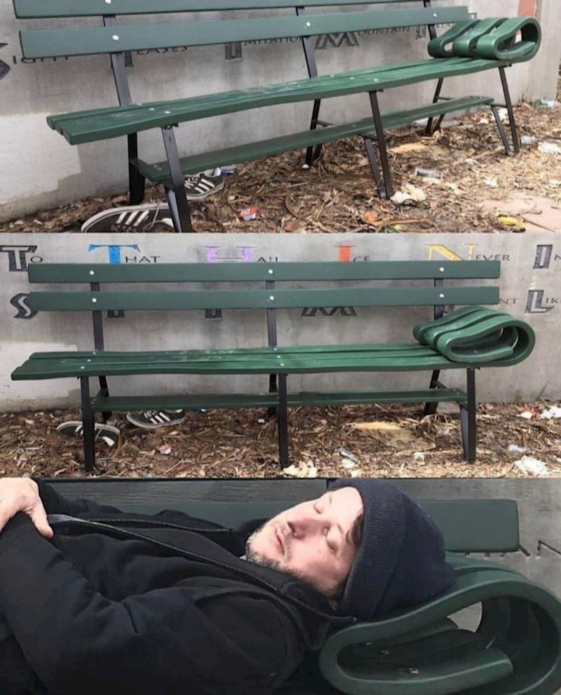 1. Klupica s naslonom za beskućnike