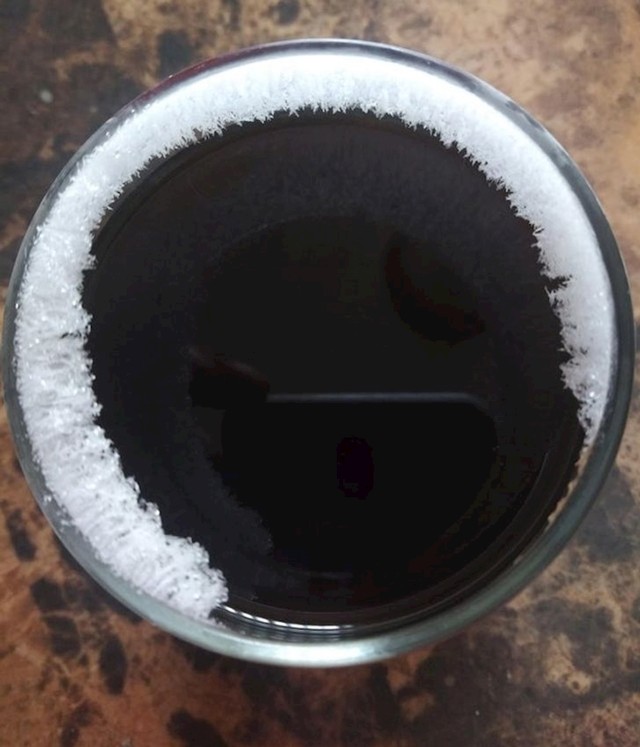 14. Plastična šalica s kavom koju je netko zaboravio u zamrzivaču