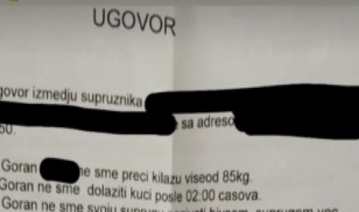 Žena iz Srbije sastavila je ugovor za svoga supruga, nećete vjerovati kad vidite što je potpisao