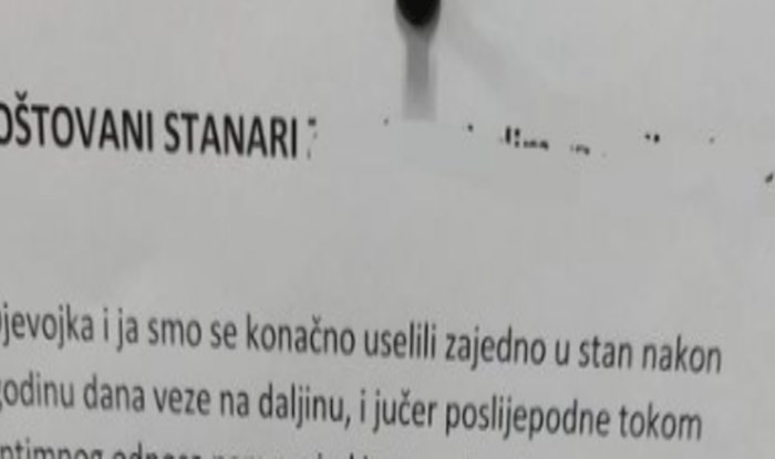 Poruka koja je osvanula u jednoj stambenoj zgradi hit je na društvenim mrežama, morate vidjeti