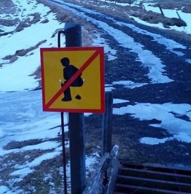 19. Na Islandu, izgleda, postoje znakovi koji zabranjuju obavljanje velike nužde u javnosti.