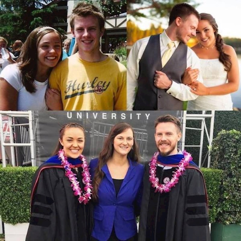 11. Zajedno su od srednje škole. Danas su zajedno diplomirali medicinu kao bračni par.