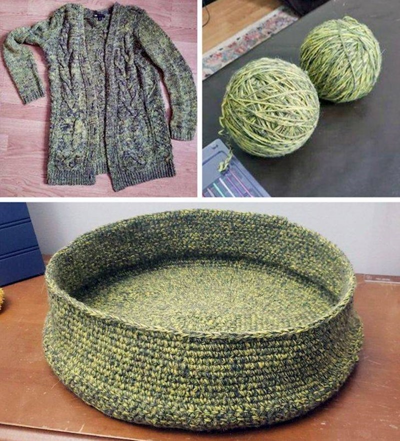 19. Stari džemper postao je ležaj za psa!