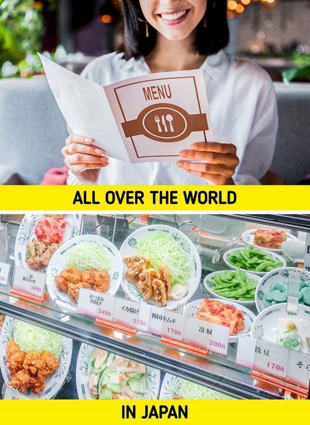 1. U mnogim restoranima postoje plastični modeli hrane koji pokazuju kako određeno jelo izgleda